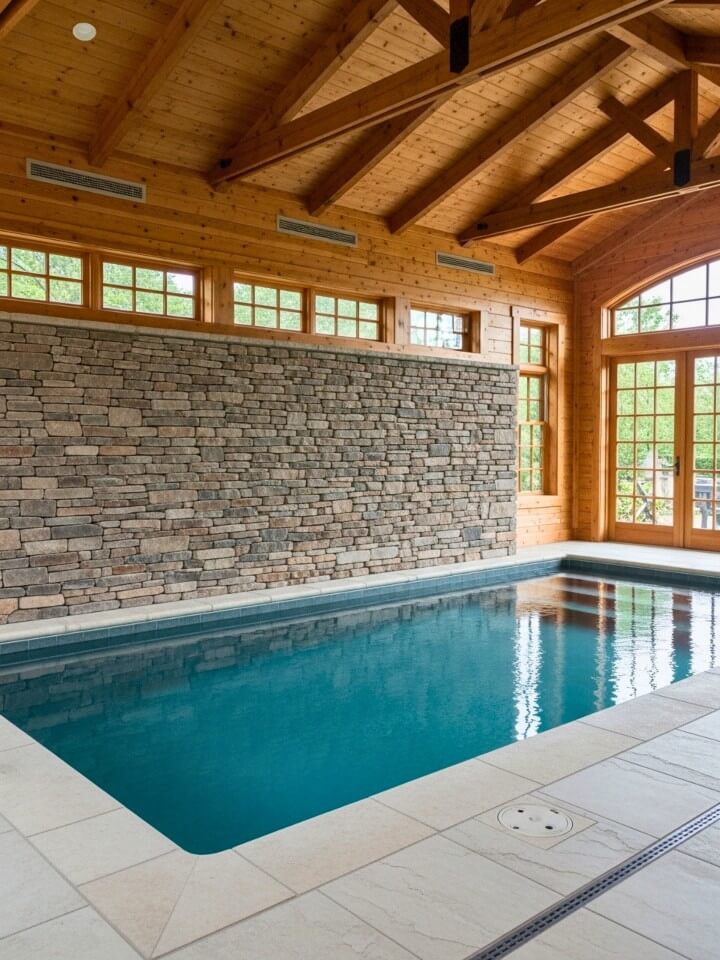rustic stone pool design idea