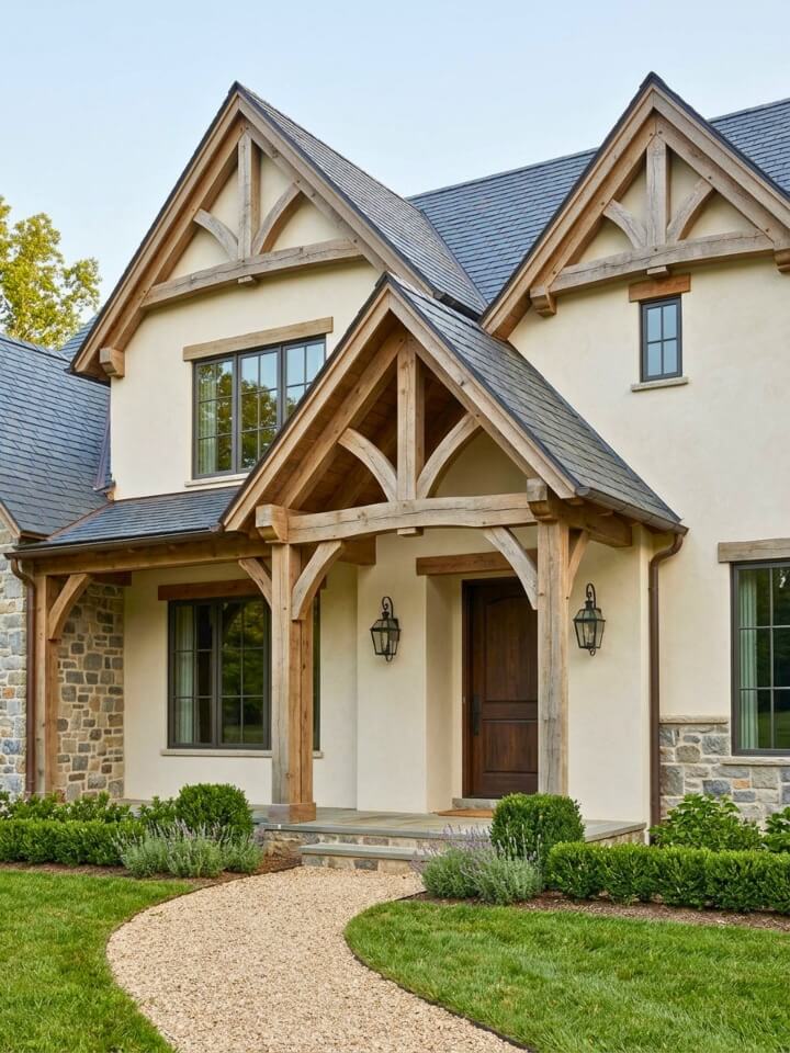 rustic timber beams