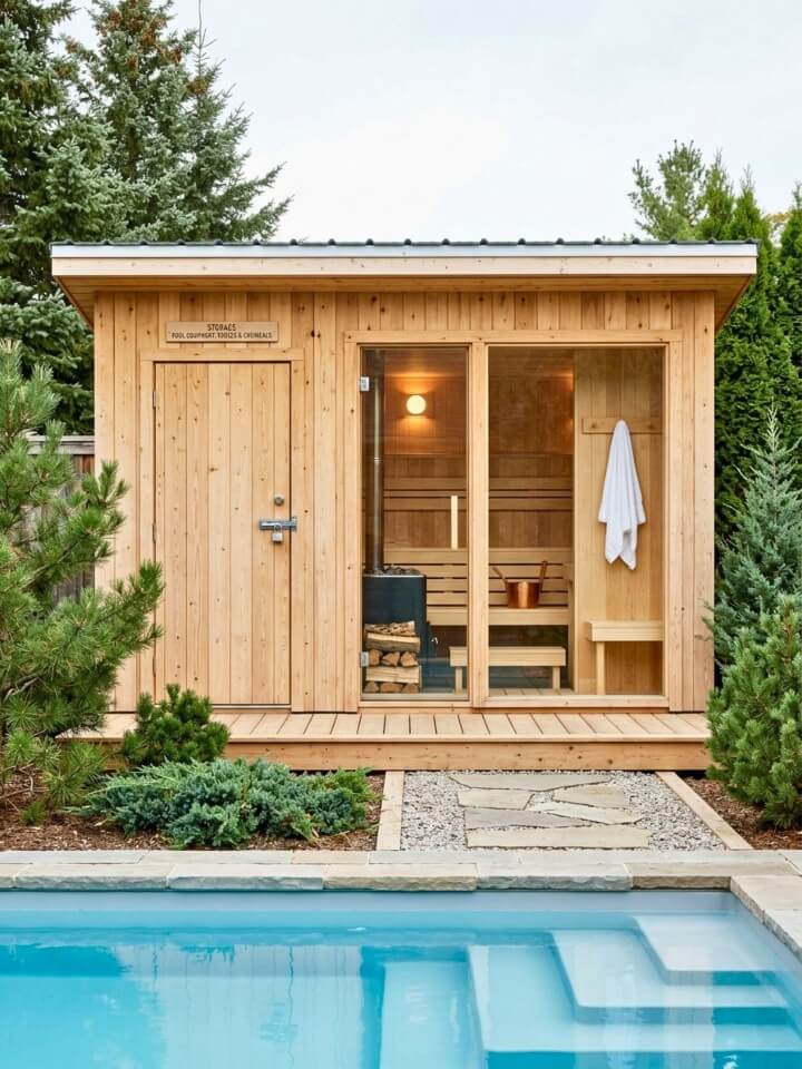sauna and storage combo