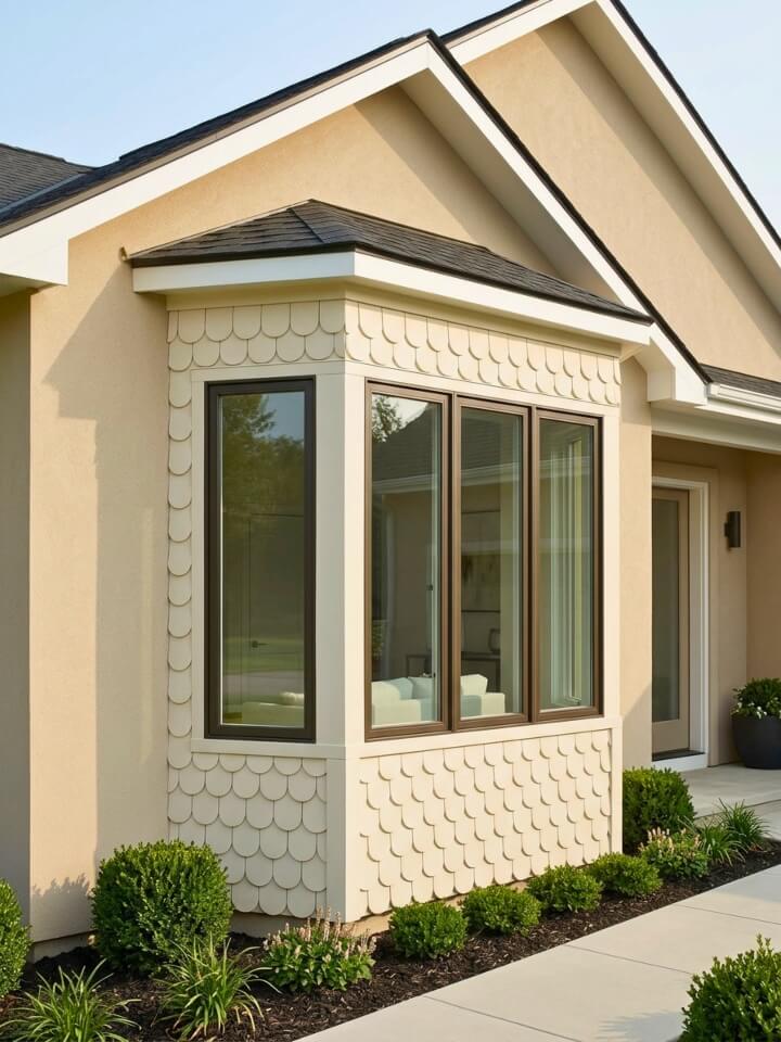 scalloped siding bay window detail
