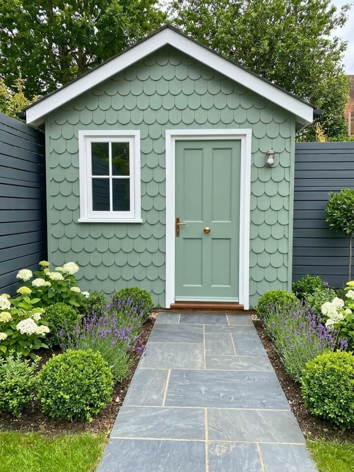 scalloped siding garden shed design