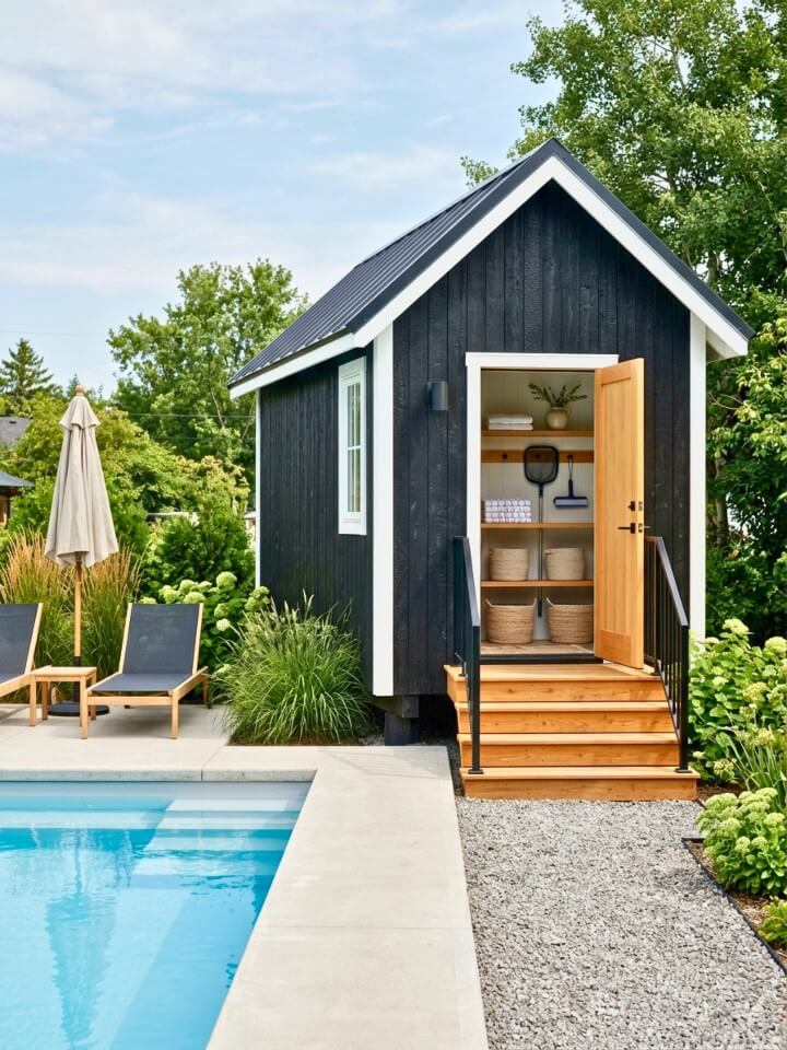 scandinavian black backyard shelter