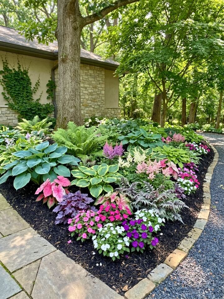 shade tolerant flower bed planting low light gardens