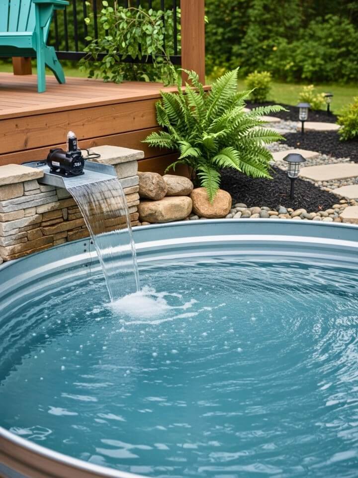 small garden pool with a waterfall feature