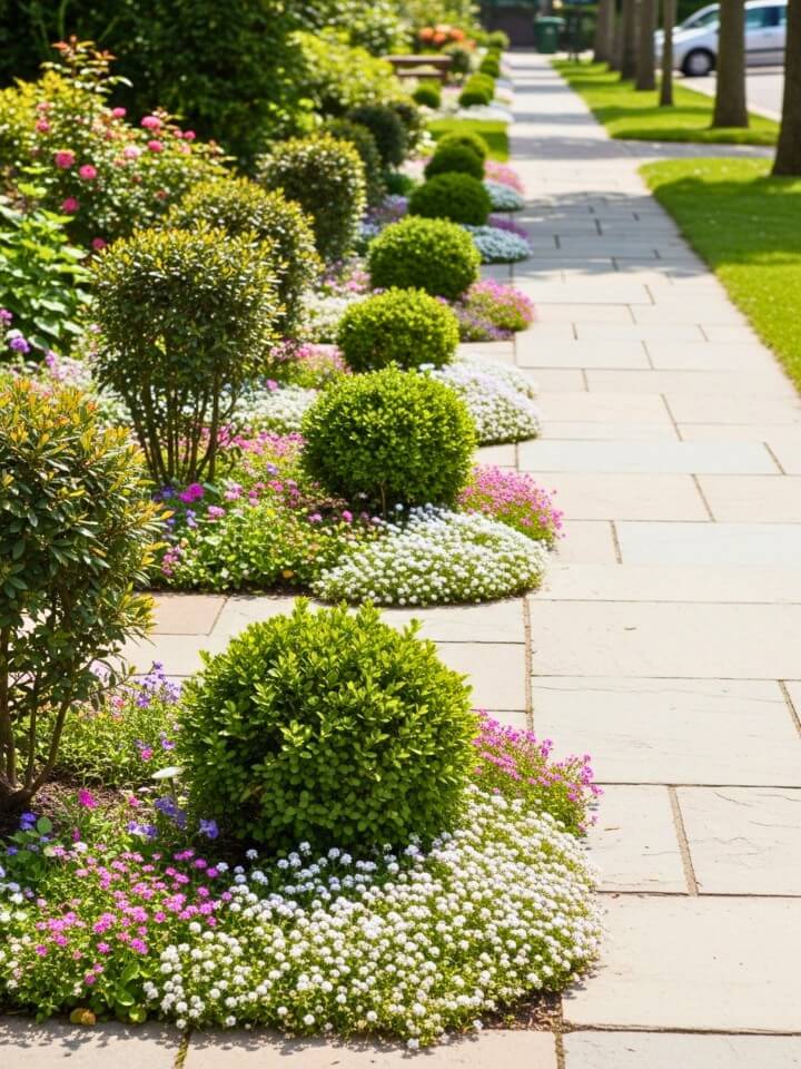small shrubs to define your walkway