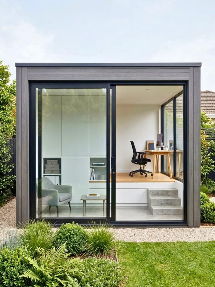 split level zoned shed