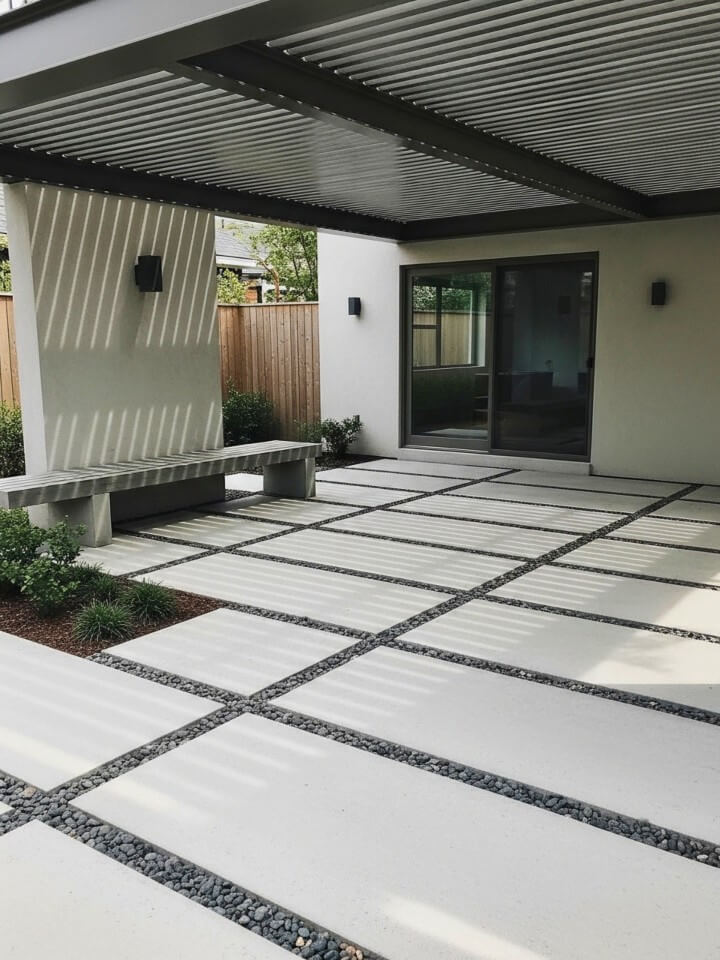 stone patio under deck patio with minimal paver flooring design