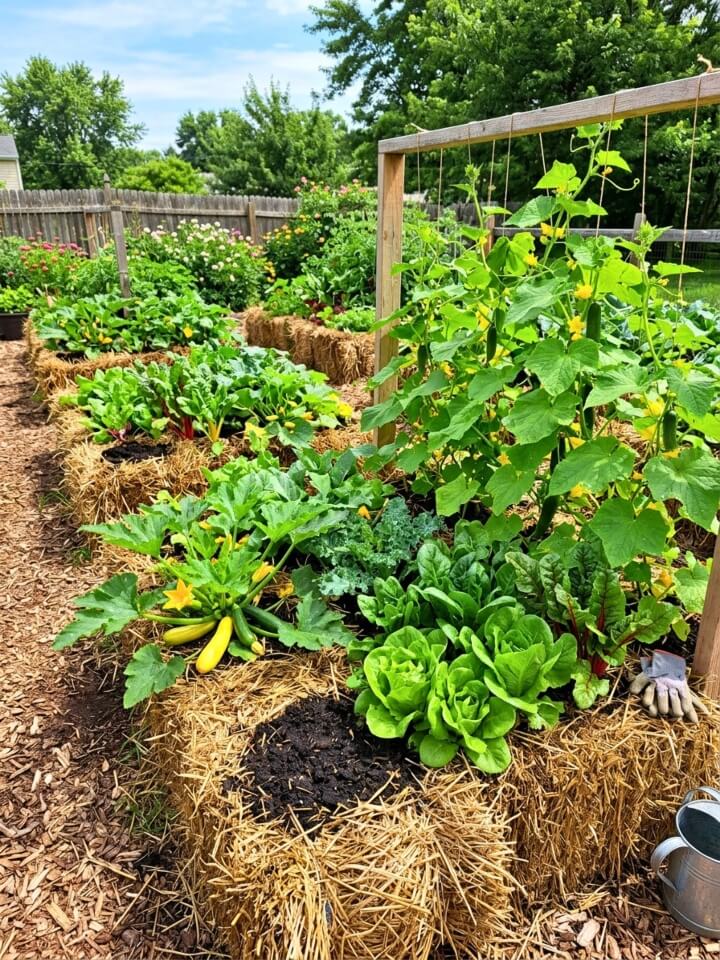 straw bale seasonal veg beds