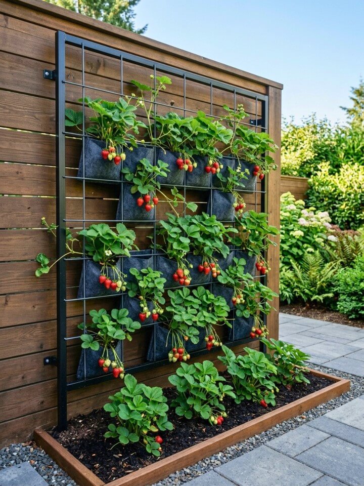 strawberry vertical garden wall
