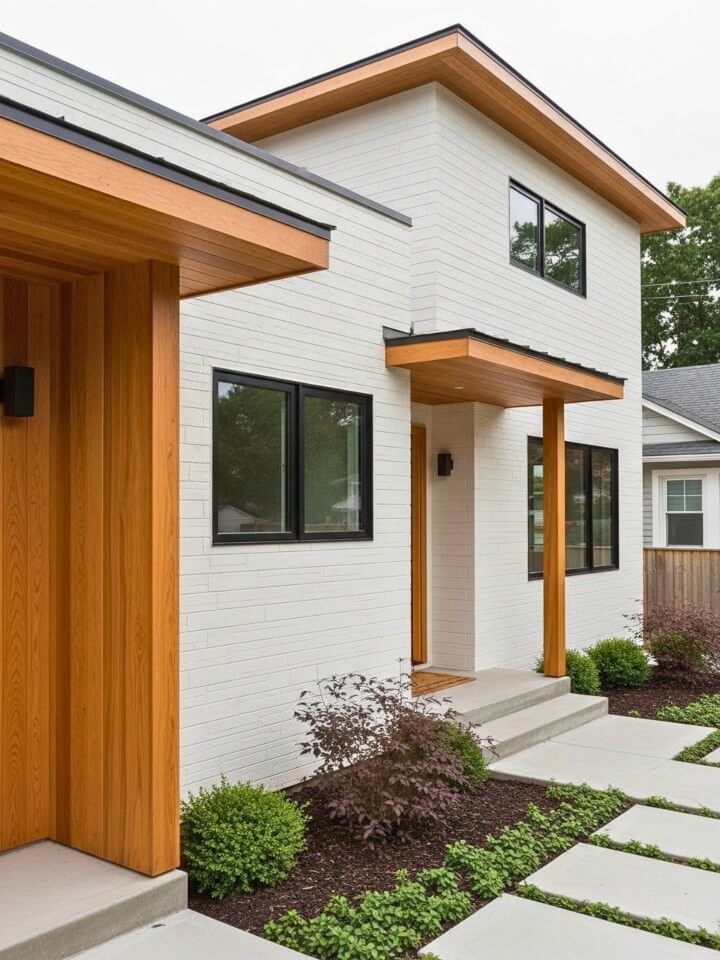 stucco and wood exterior design for modern homes