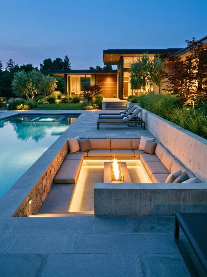 sunken lounge or conversation pit