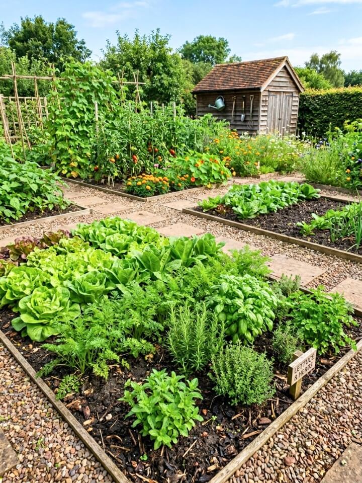 sunken moisture retaining veg beds