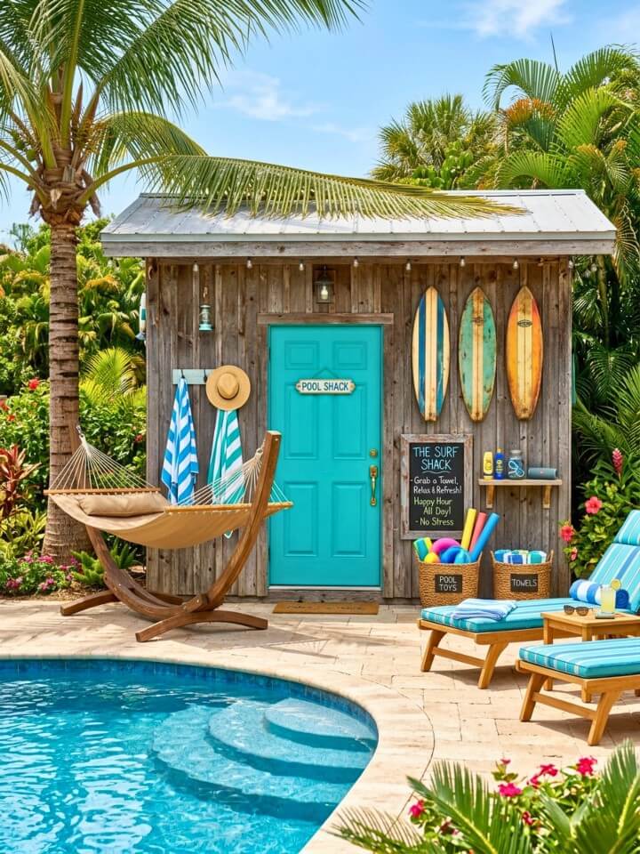 surf shack pool shed