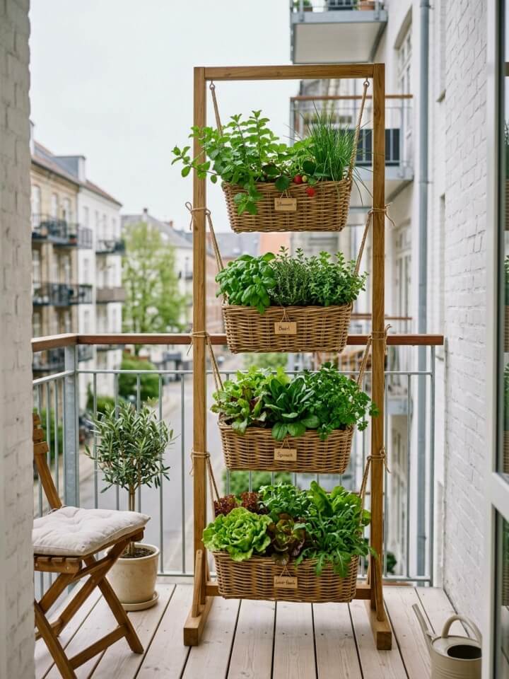 tiered hanging basket tower for vegetable
