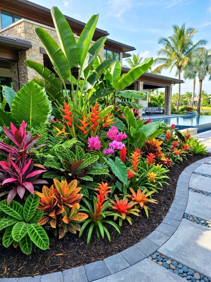 tropical backyard garden planting inspiration