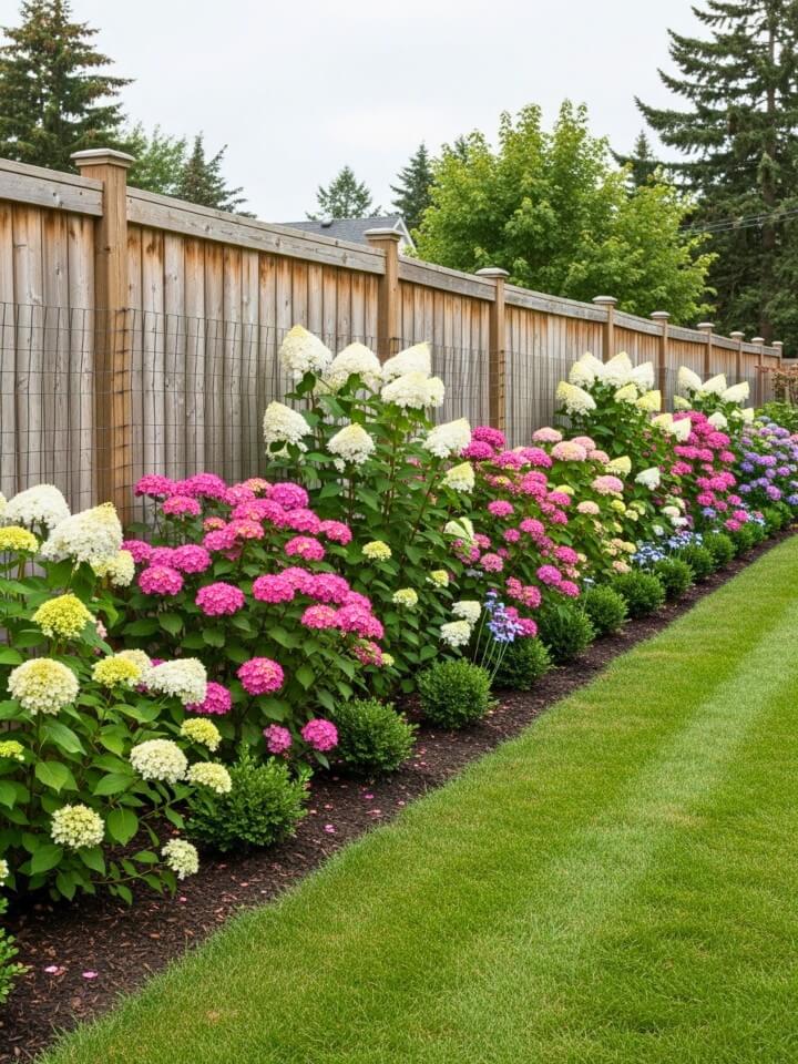 turn a plain fence into a flower filled garden border