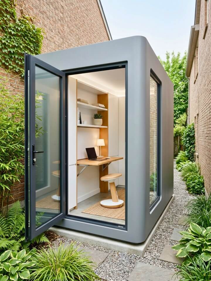 ultra small minimal shed office pod design