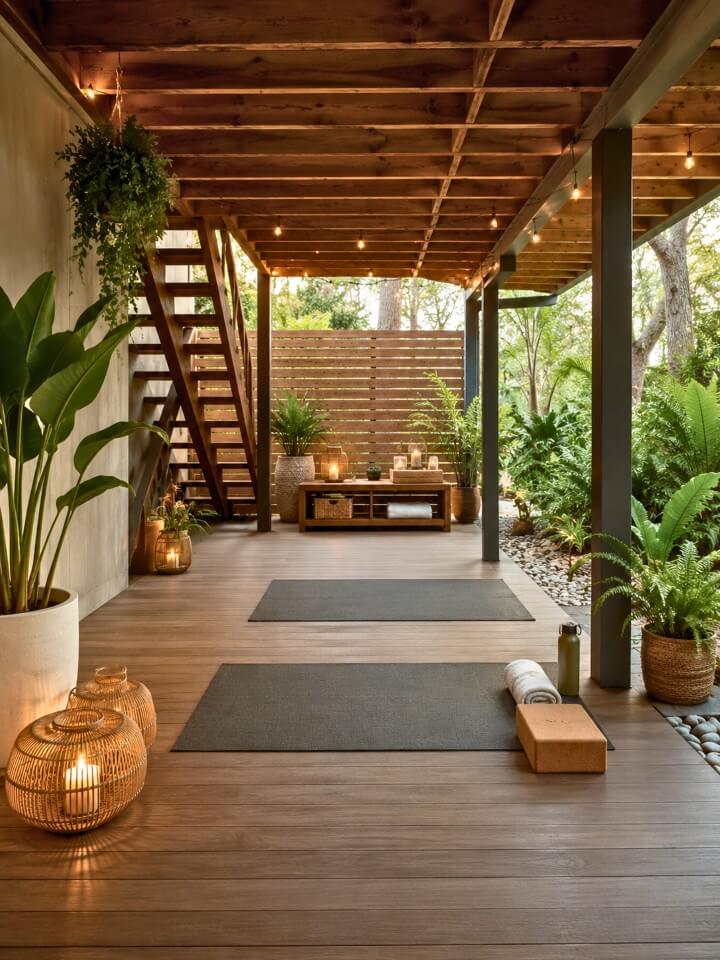 under deck yoga space