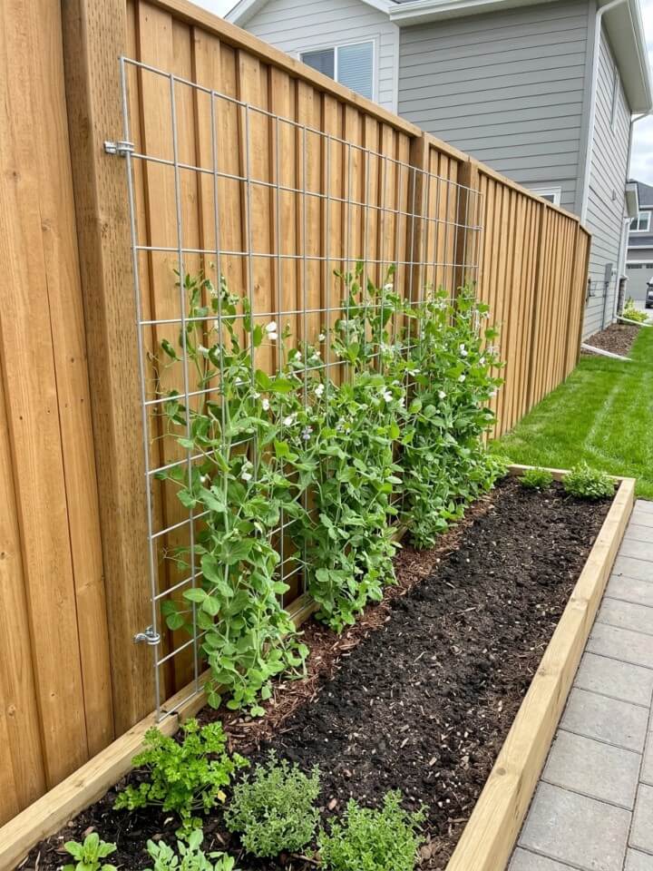 vertical wall garden cattle panel trellis