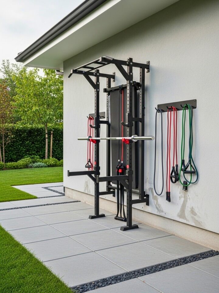 wall mounted outdoor workout station