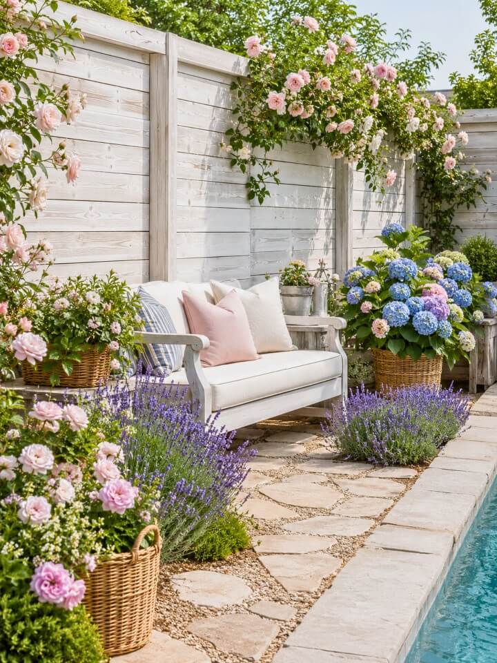 whitewashed wood fence for yard