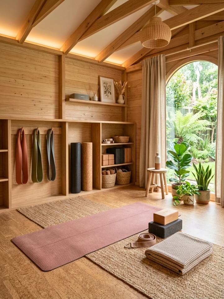 yoga shed gym for calm wellness space