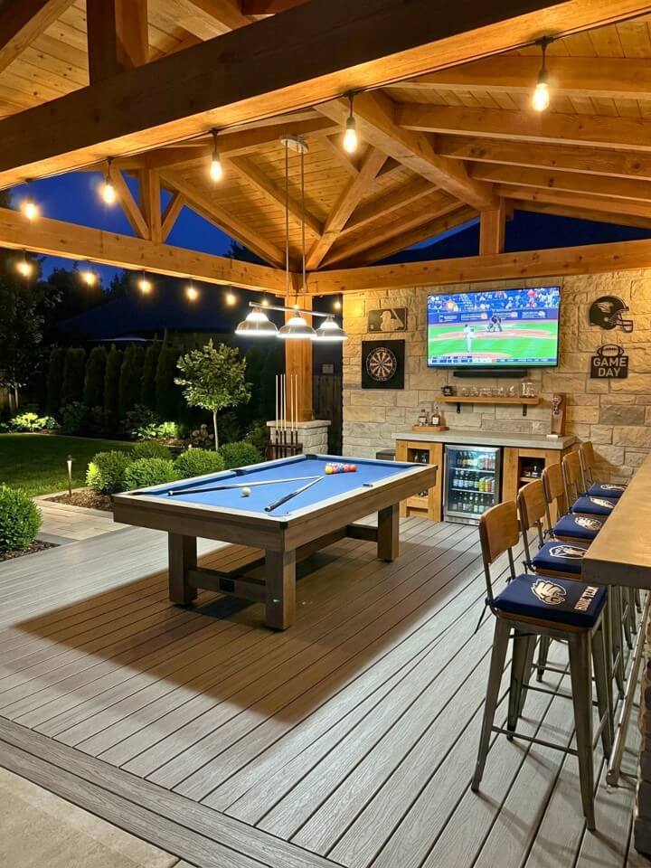 backyard sports bar pool table