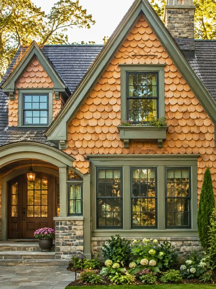 cedar shake look scalloped siding