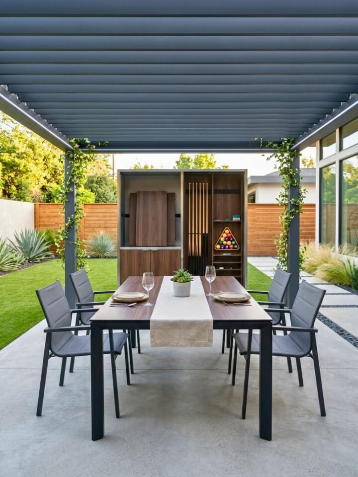 convertible dining pool table patio