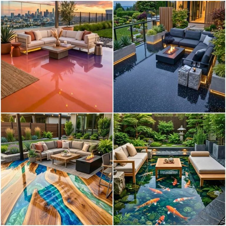 dazzling epoxy patio floor ideas