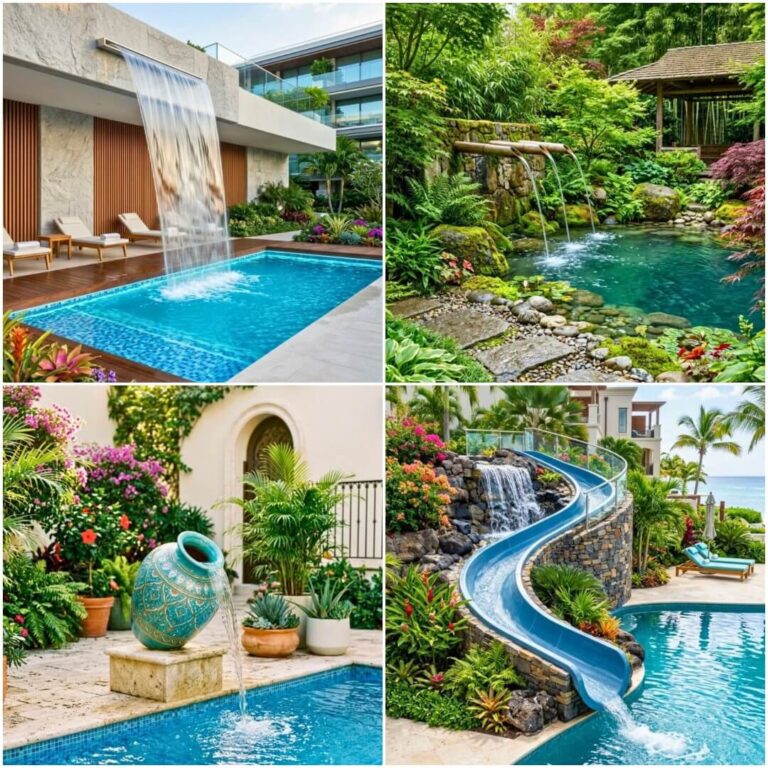 dazzling pool waterfall ideas
