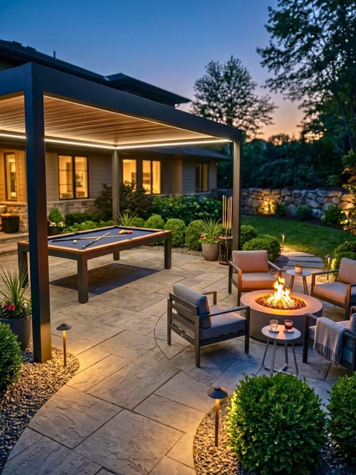 fire pit billiards patio