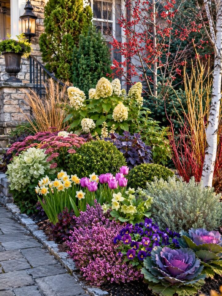 four season interest flower bed