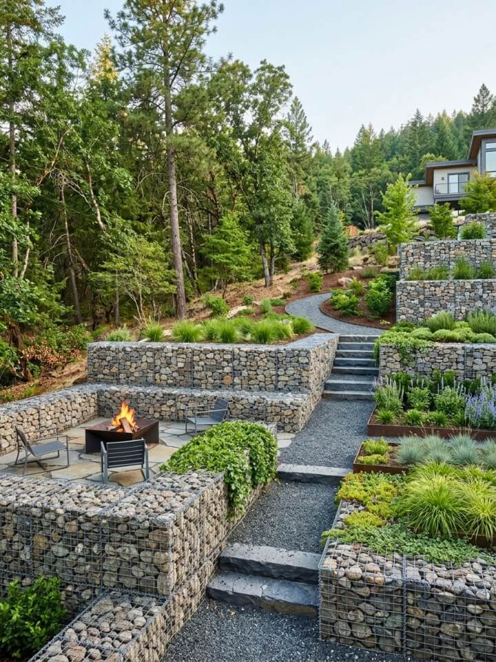 gabion stone wall ideas