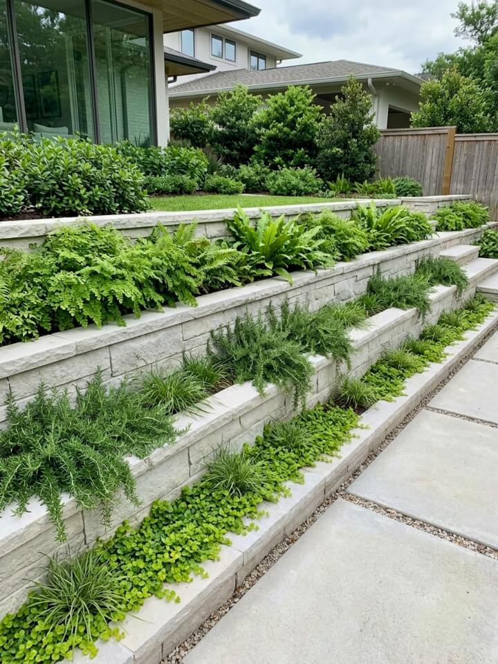 living retaining wall planters
