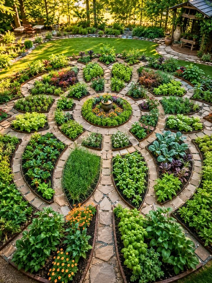 mandala vegetable garden layout