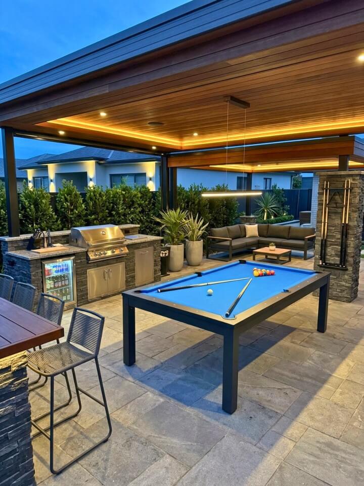 outdoor kitchen game zone