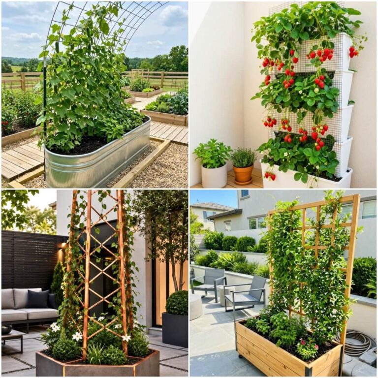planter boxes with trellis ideas