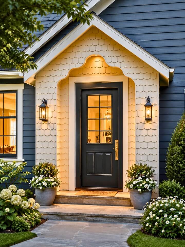 scalloped entry surround design