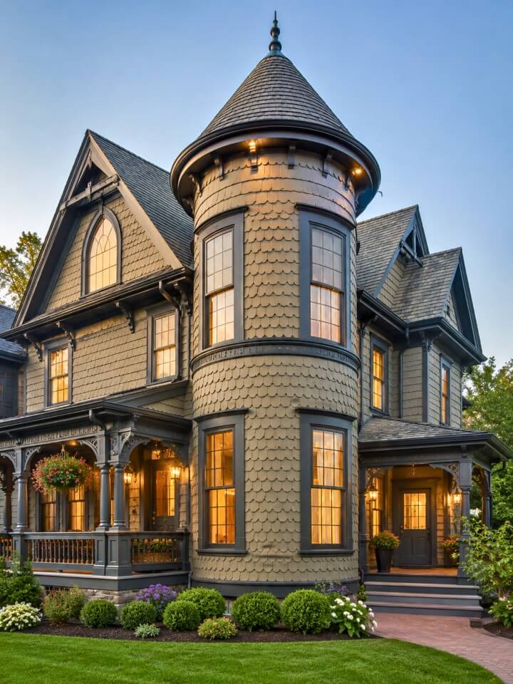 scalloped tower exterior design