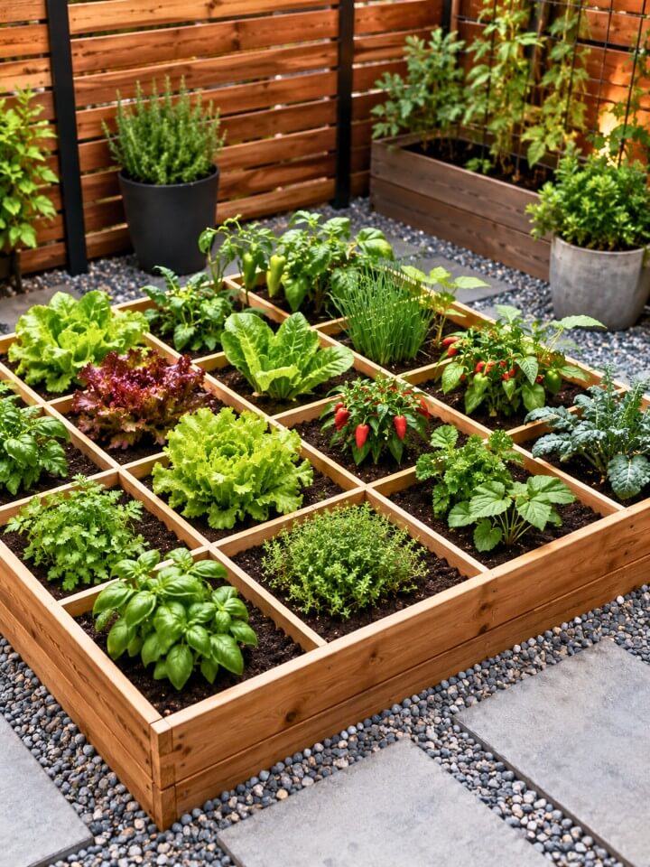 square foot vegetable garden layout