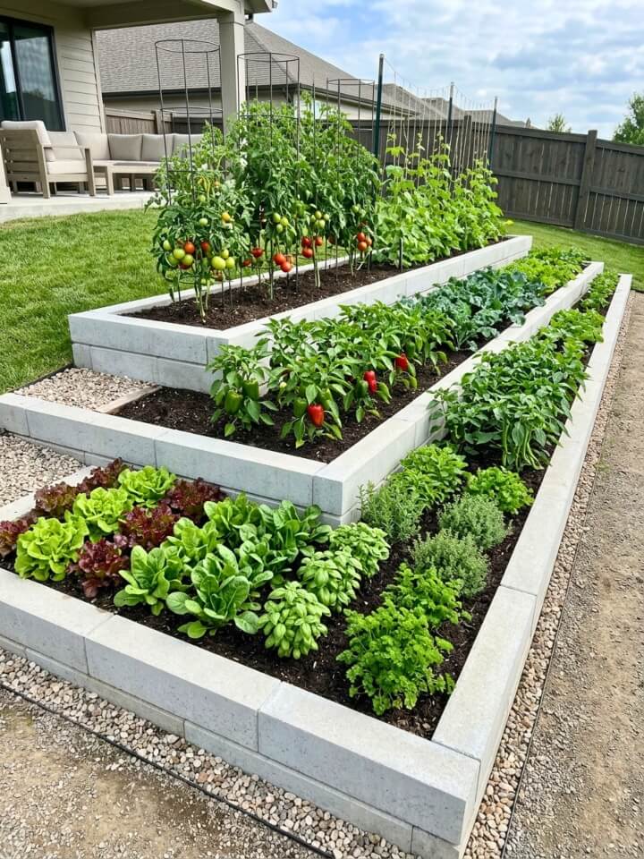 tiered vegetable garden beds