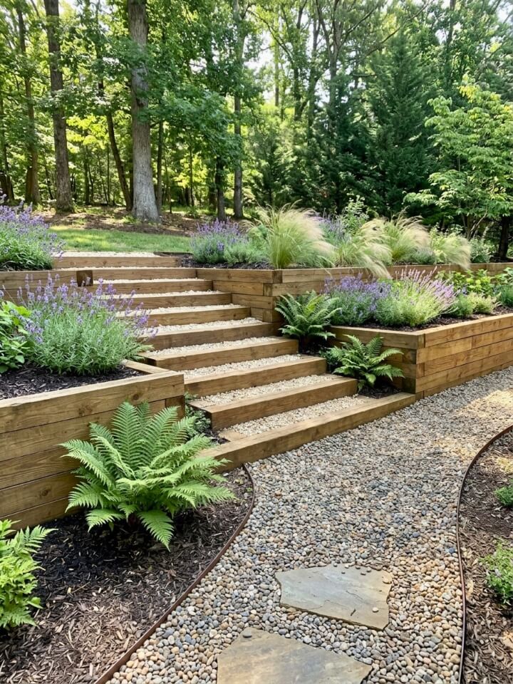 timber sleeper garden steps