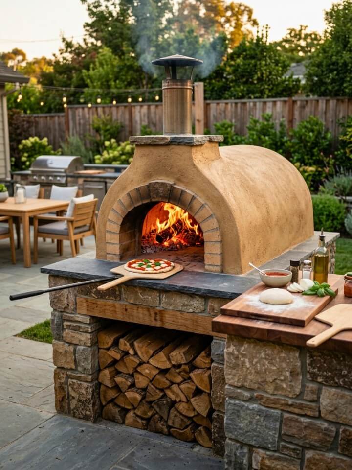 wood fired barrel pizza oven